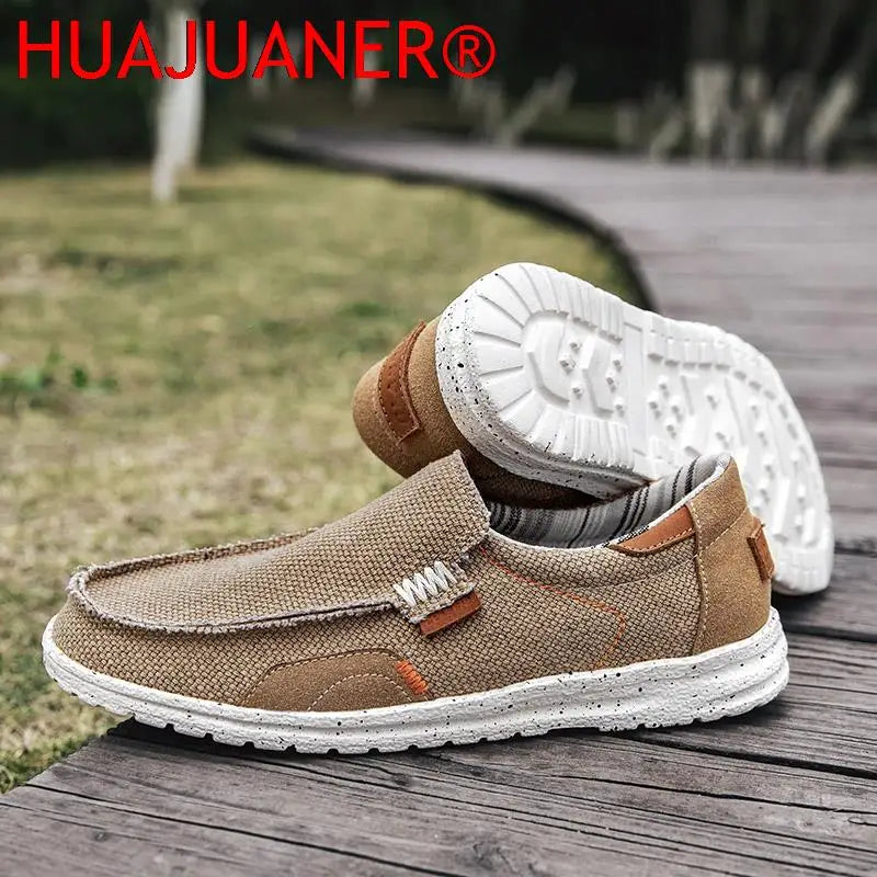 Men Shoes Leisure Walk Men Canvas Shoes Fashion Casual Lightweight Non-slip Loafer Flats Shoes Outdoor Sneakers Vulcanized Shoes