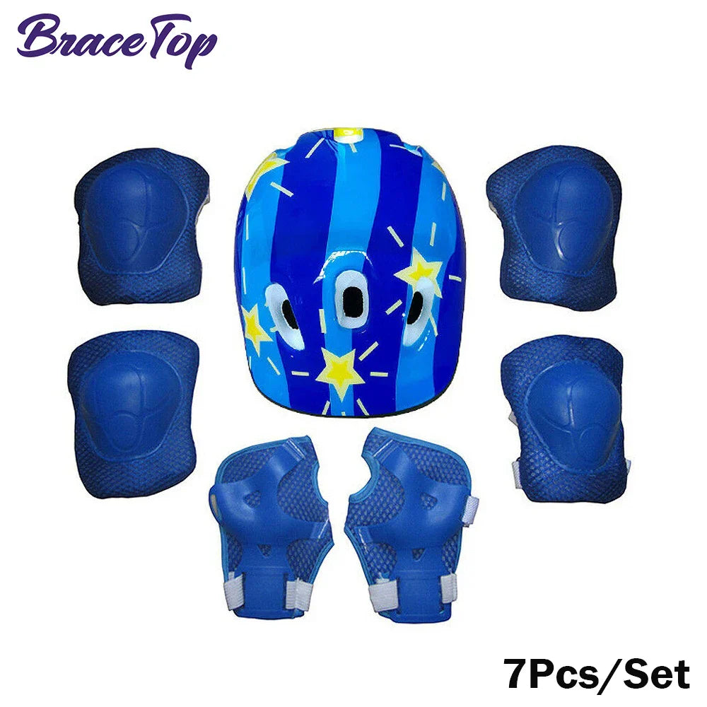 7Pcs Kids Skating Protective Gear Set Children Knee