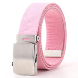 Colorful Canvas Weave Belt Casual Alloy Buckle Waistband