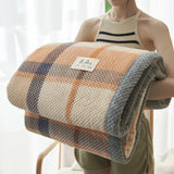 Knit Blanket Throw Soft Chenille Yarn Knitted Blanket
