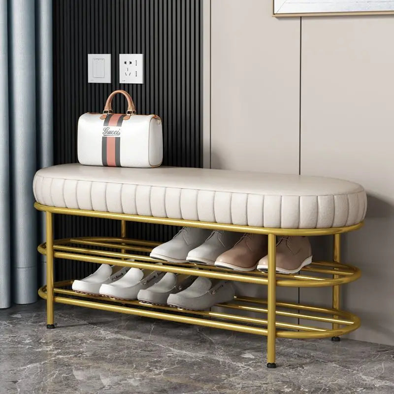 Nordic Shoe Bench Soft Cushion Multifunctional Shoe Rack