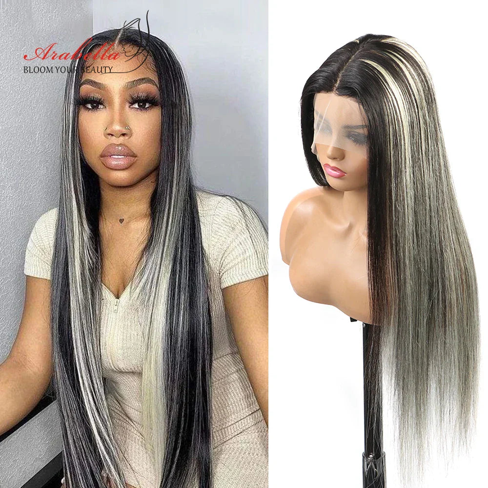 Blonde Hair Mix With Natural Black Hair Wig