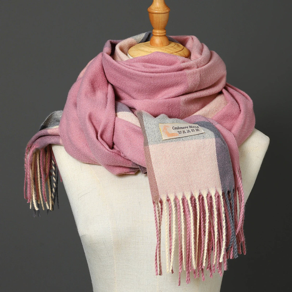 200*70cm Autumn Winter Warm Cashmere Scarf Dot Pattern