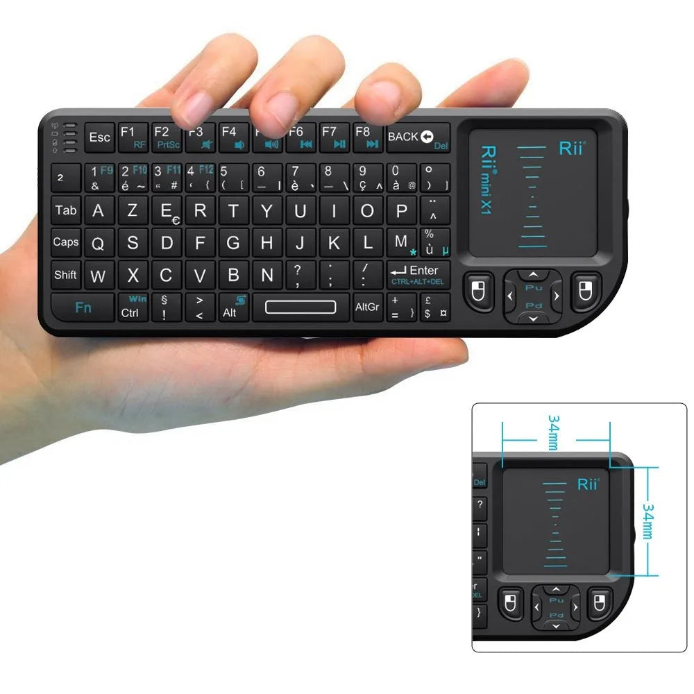 Rii X1 2.4GHz Mini Wireless Keyboard English/ES/FR Keyboards