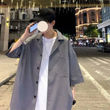 Summer Men's Sets Half Sleeve Blazer Suits Solid