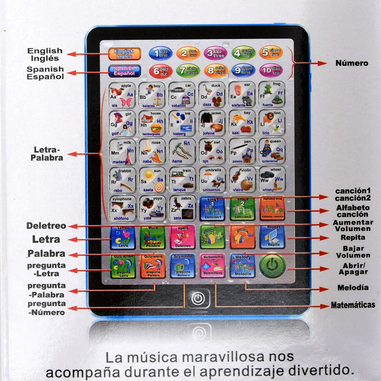 Spanish English Mini Tablet Learning Computer for Children
