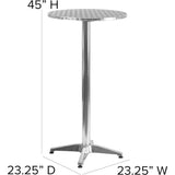 Furniture Mellie 23.25" Round Aluminum Indoor-Outdoor Bar Height