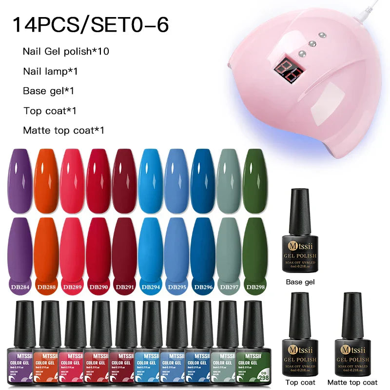 Mtssii 13/16Pcs Gel Nail Polish Set With 36W