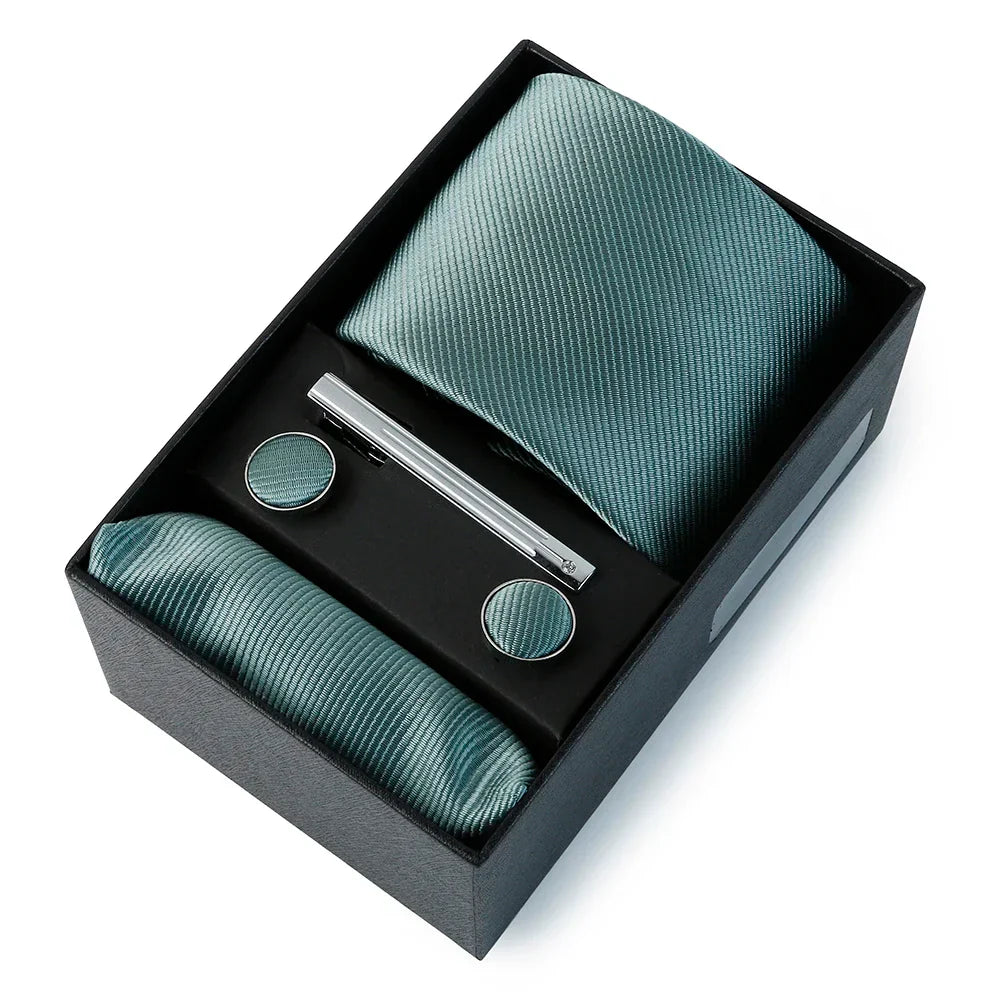 Top Quality Classic Business Ties Hanky Cufflink Clips