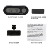 Car Mini Electronic Clock Time Watch Auto Dashboard Clocks Luminous Thermometer Black Digital Display Car Accessories wholesale