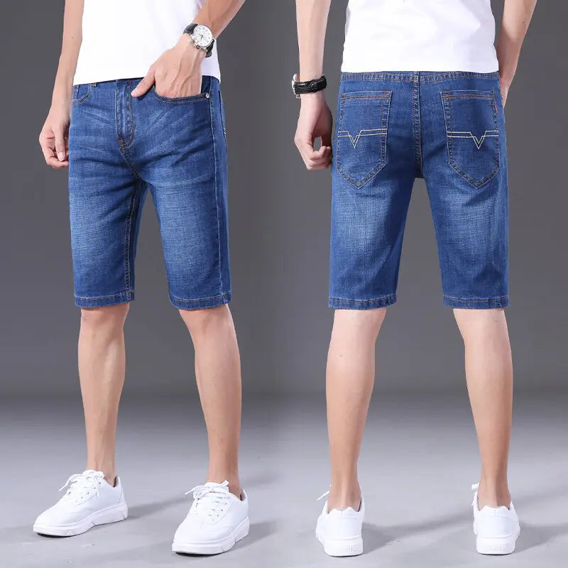 Casual Slim Straight Knee Pants Summer Stylish Zipper