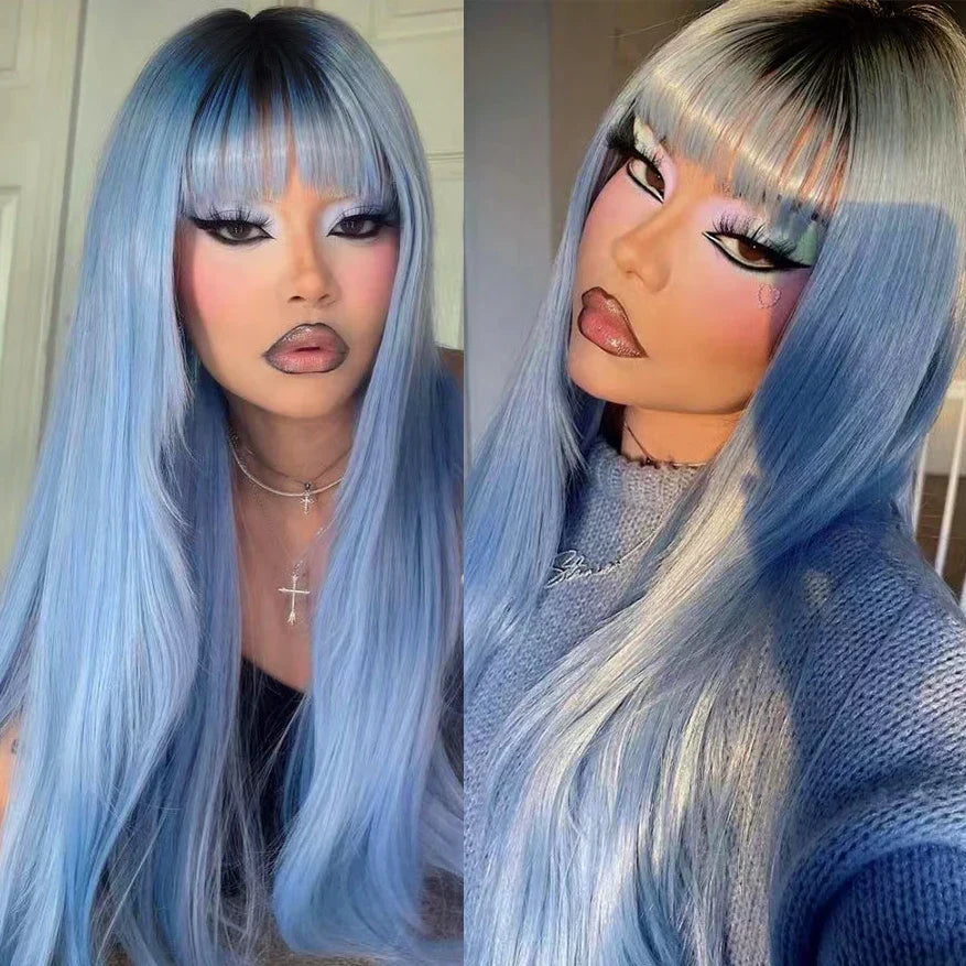 AIMEYA Platinum Blonde Synthetic Lace Front Wig for