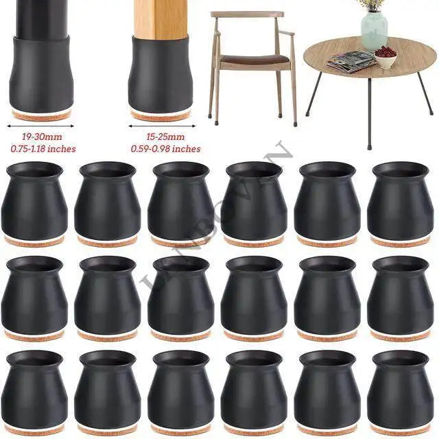 24pcs Silicone Desk Chair Leg Protectors with EVA