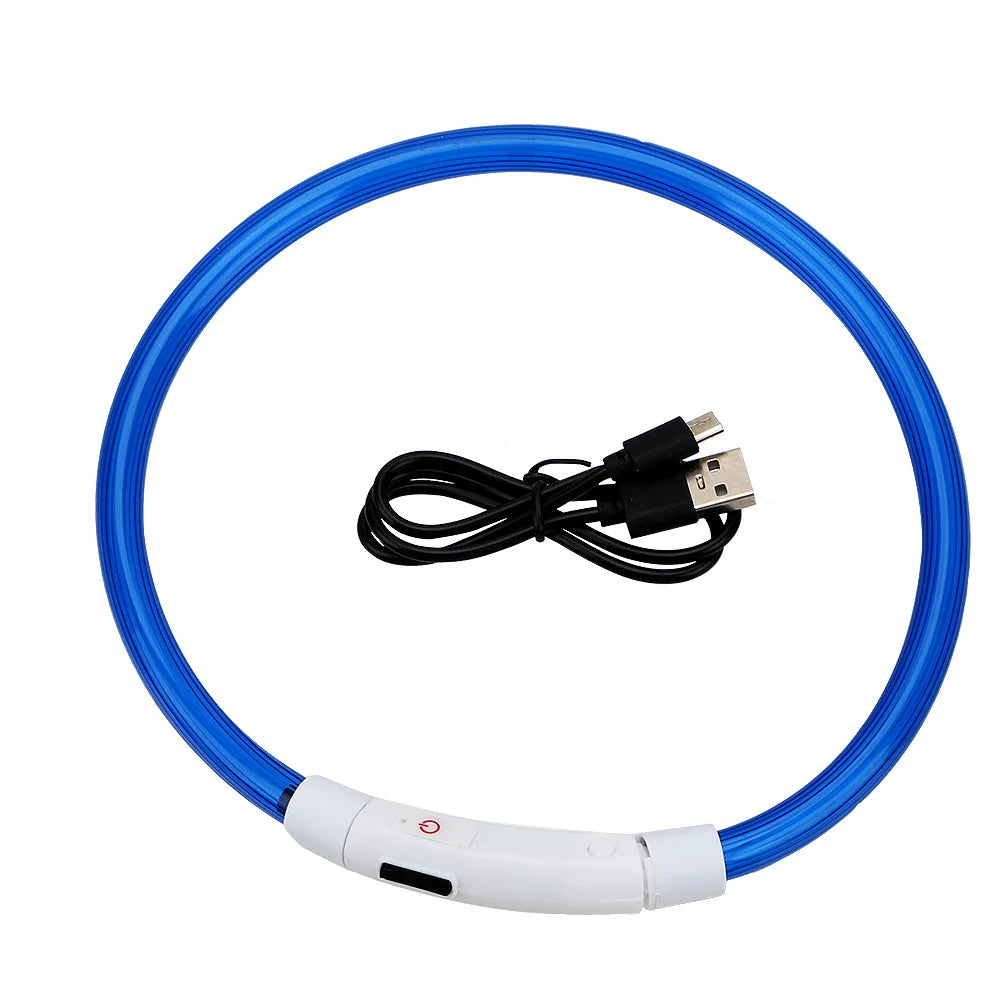 Led Usb Rechargeable Dog Collars Pet Luminous Collar
