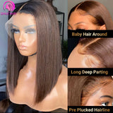 Chestnut Brown T Part Lace Bob Wig