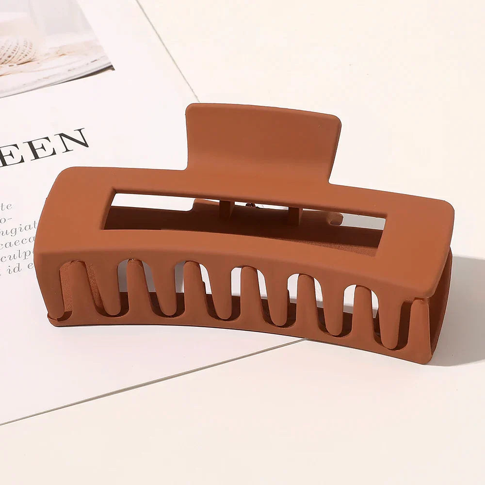 Simple Square Geometric Frosted Hair Claws Clamps Acetate