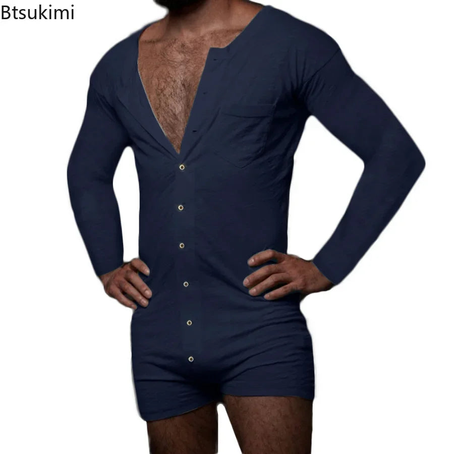 New 2024 Men's Sexy Pajamas Sets Casual One