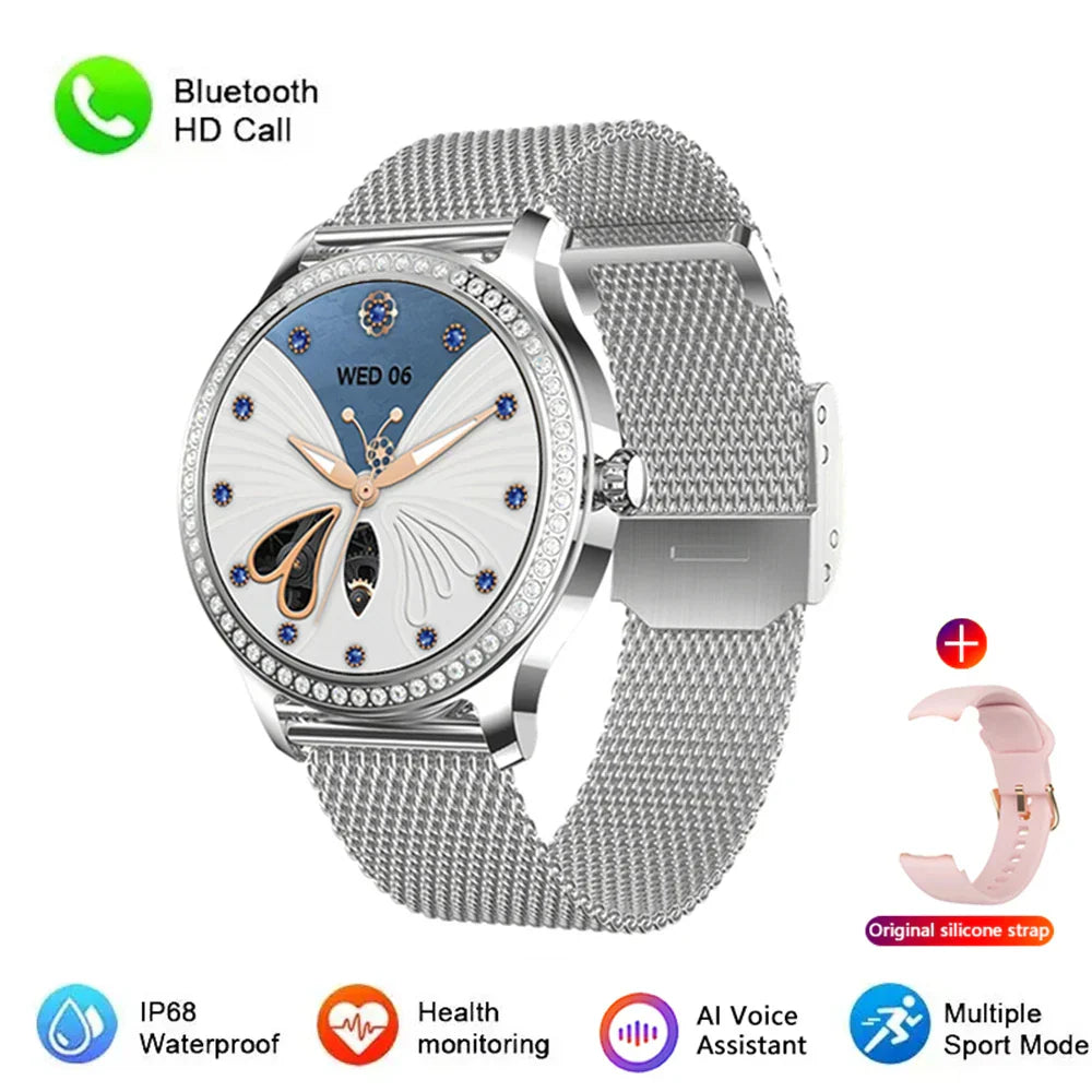 Diamond-studded Smart Watch 2024 For Women Lovely Steel