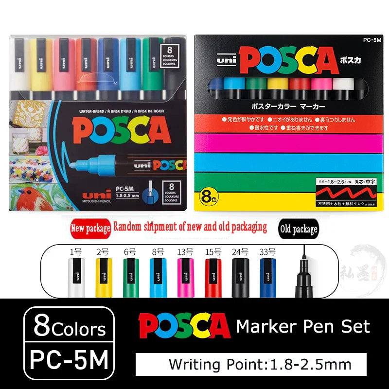 Japan Posca Marker Pen Set Non-Toxic Utilies Escolares