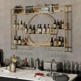 Luxury Metal Bar Cabinet Wine Spice Rack Open