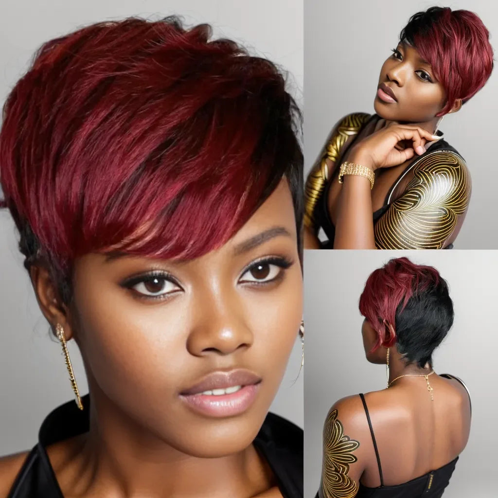 WIGERA Highlight Synthetic Pixie Cut Wigs Short Hairstyles