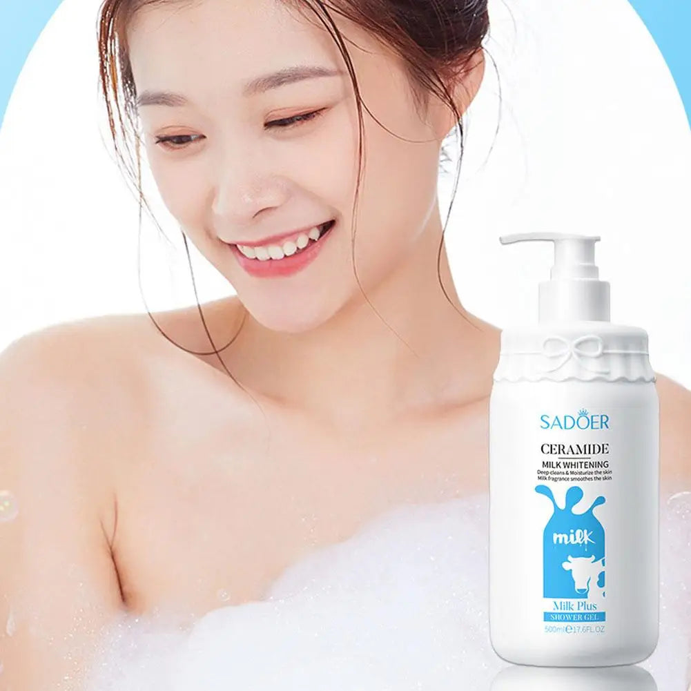 2pcs Milk Shower Gel Deep Cleaning Exfoliating Remove