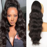 Vigorous Synthetic Long Body Wavy Drawstring Ponytail for