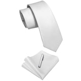 Luxury White Solid Necktie for Man Accessories Classic