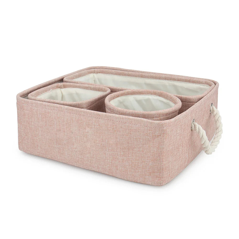 4pcs/set Customized Name Dog Clothes Storage Basket Pet
