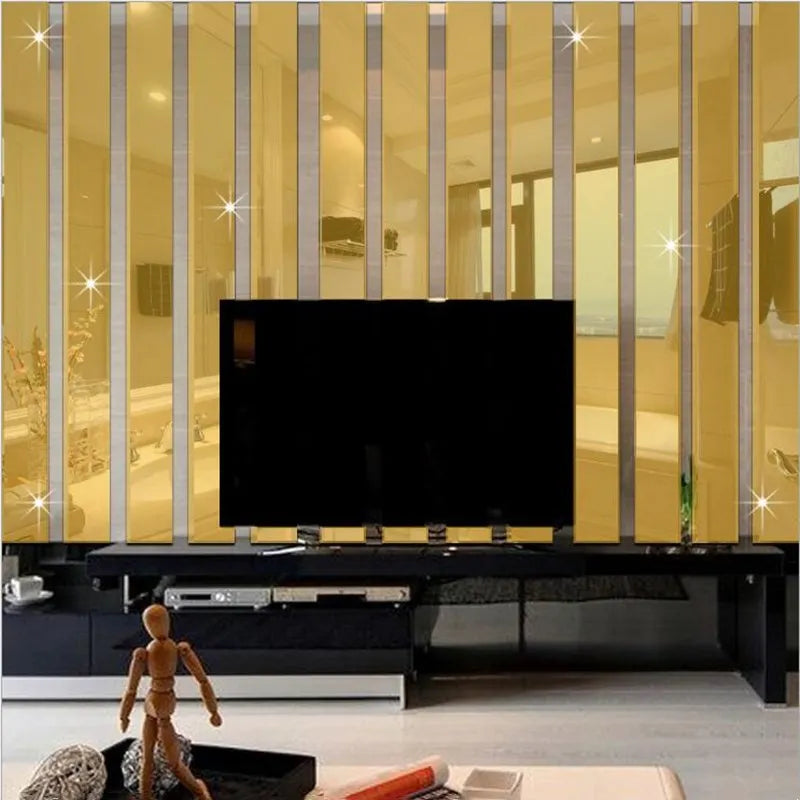 10Pcs 3D Mirror Wall Stickers Acrylic Wall Decorations