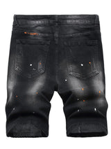 Men's Graffiti Ripped Short Jeans 2023 Summer New