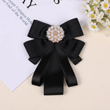 Korean Bow Tie Brooch Women's College Style Bank