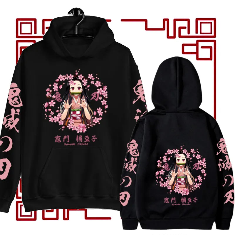 Popular Anime Print Hoodies Demon Slayer Blade Warm