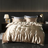 Luxury Gold Mulberry Silk Bedding Set Comforter Quilt