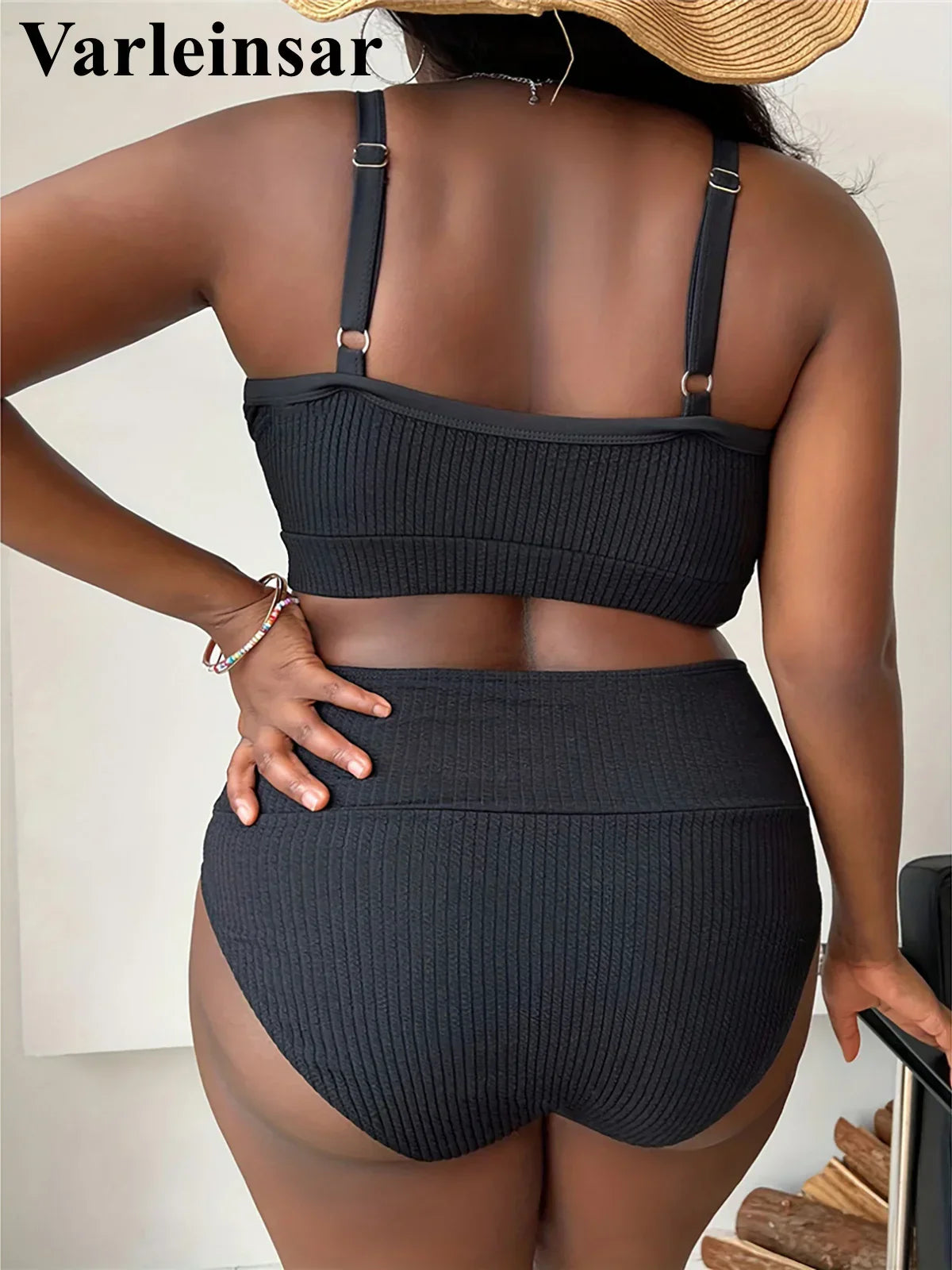 0XL 4XL Ribbed Bikini Large Size Swimwear Plus