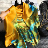 BYSIFA Yellow Green Scarves Bufandas Female Scarfs Shawl