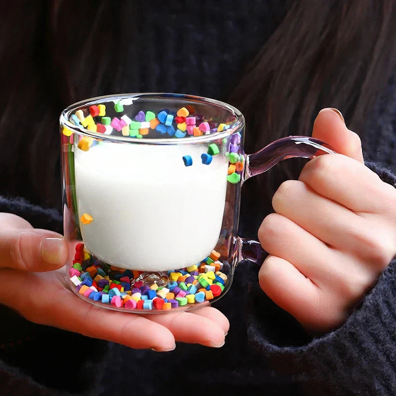 200ml Multicolor Heart Shaped Quicksand Cup Creative Double