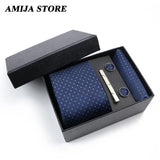 Men's Tie Gift Box With Neckties Handkerchiefs Cufflinks