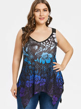 Womens Hollow Out Floral Tanks and Camis Cotton