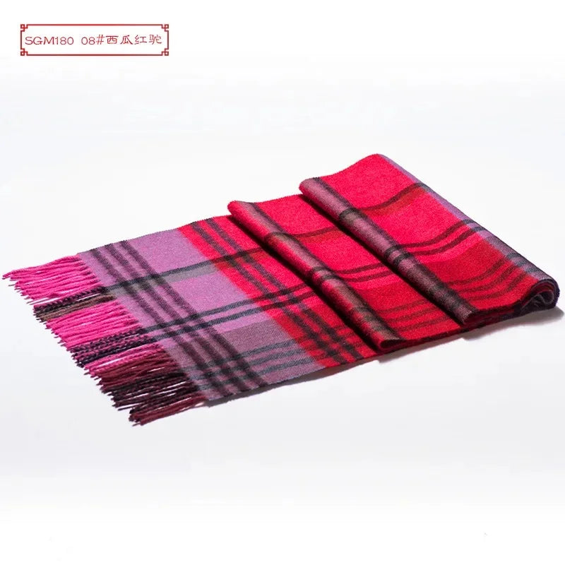 High Quality 100 Wool Scarf Men Autumn Winter