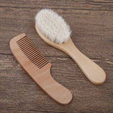 2pcs Wooden Baby Hair Brush Comb Soft Baby