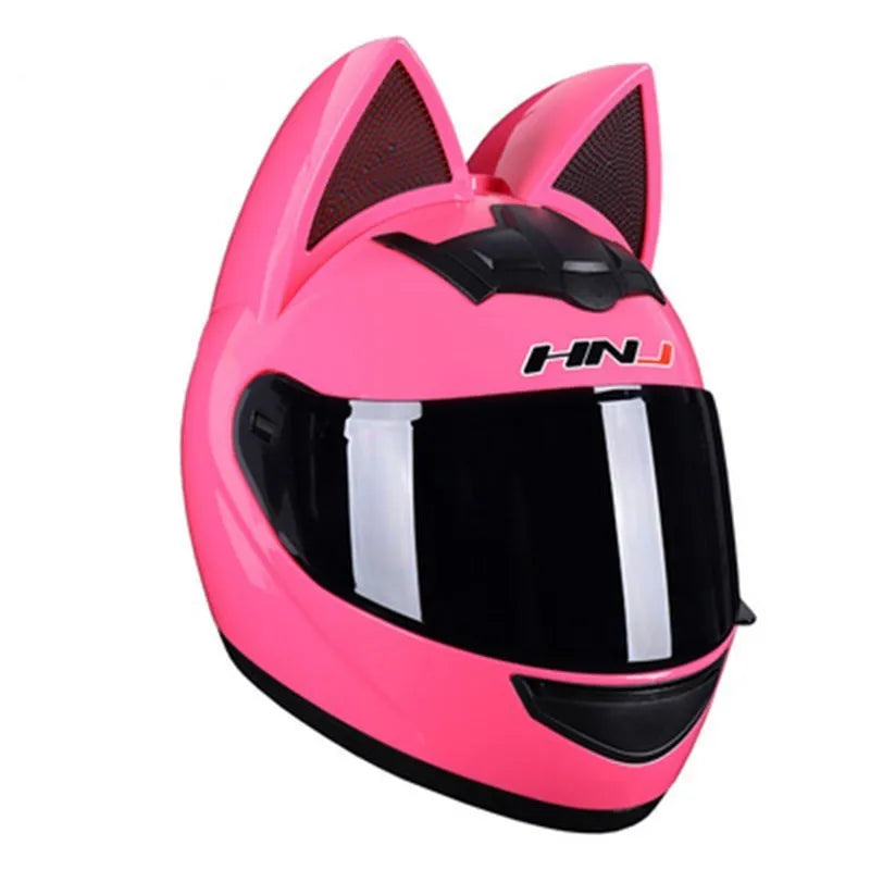 Motorcycle Full Face Helmet Cat Ear Helmet Women Moto Ear Helmets Personality Motorbike Helmet Motocross Capacete Casque