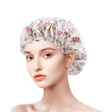Women Satin Bonnets Printed Floral Edge Nightcap Fashion