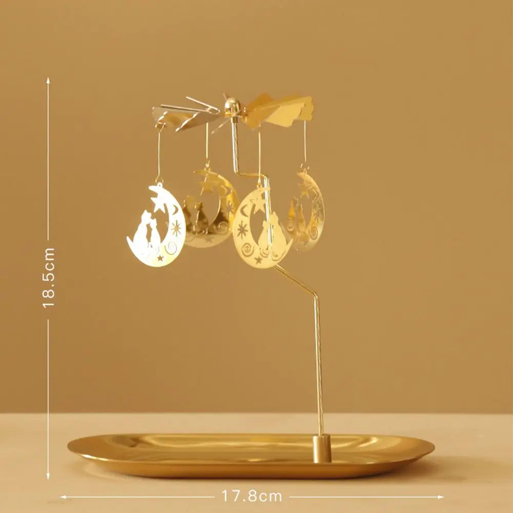 Gold Romantic Rotating Spinning Candle Holder Wedding Party