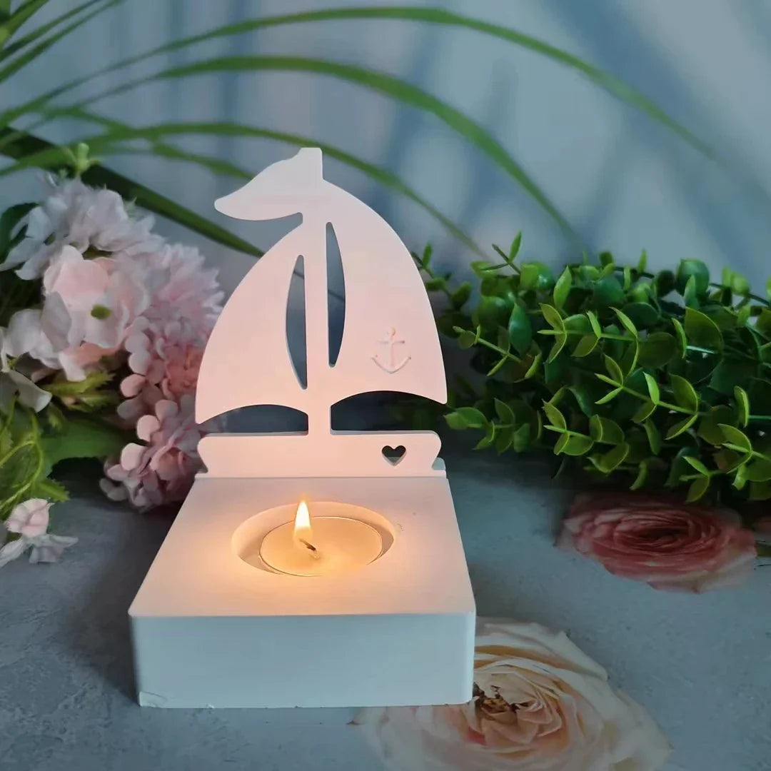 Life Tree Sailing Fish Ornaments Candle Holder Silicone