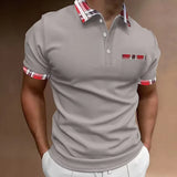 High Quality Men's Patchwork Polo Shirt 2023 Summer