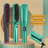 Foldable Electric Hot Comb 5-adjustable Crystal Straight Hair