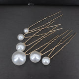 Fashion Metal U Shape Pearl Hairpin Clips Wedding