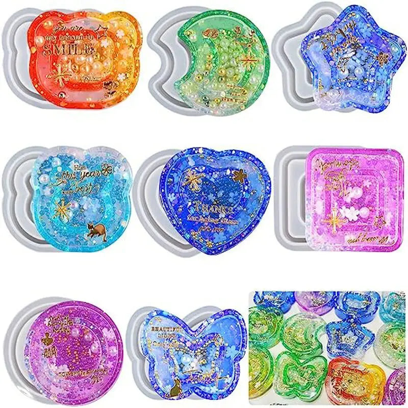 Silicone Quicksand Mold Heart Butterfly Shaped Epoxy Resin