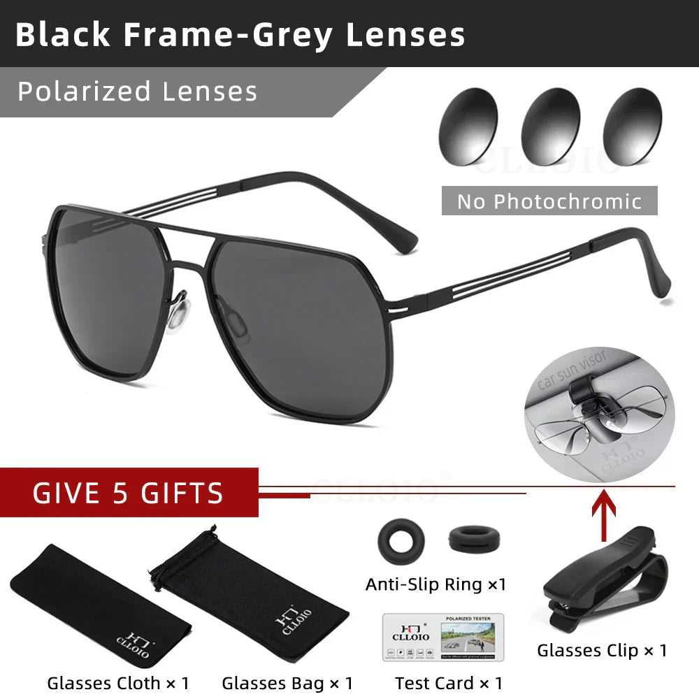 CLLOIO Fashion High Quality Photochromic Sunglasses Men Women